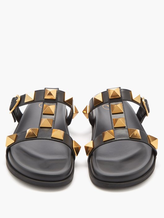 Roman Stud leather slides