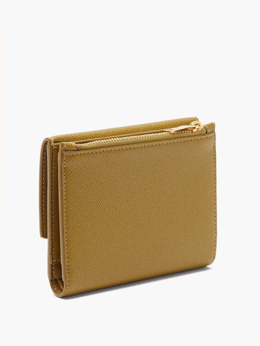 YSL-plaque pebbled-leather wallet