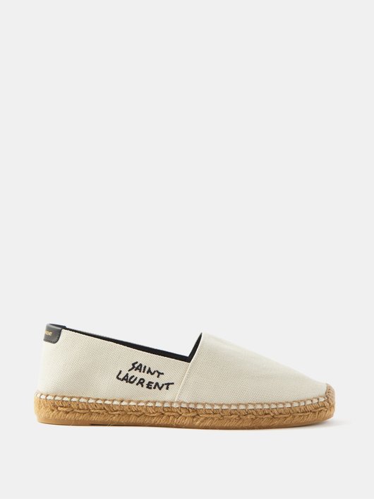 Logo-embroidered canvas espadrilles