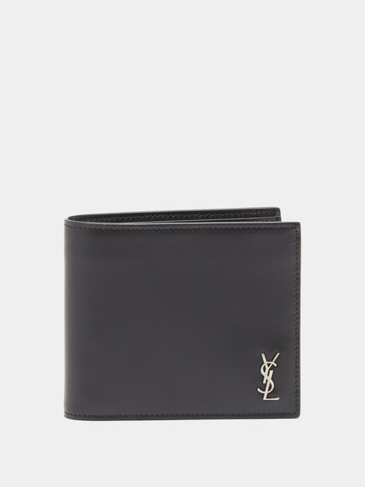 YSL-plaque leather bifold wallet