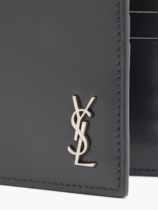 YSL-plaque leather bifold wallet