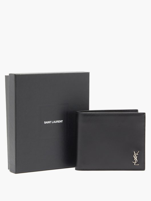 YSL-plaque leather bifold wallet