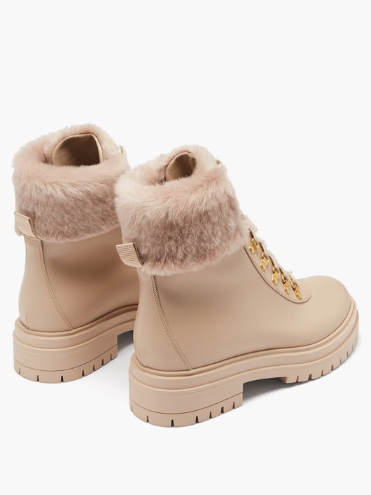 Alaska shearling and leather boots