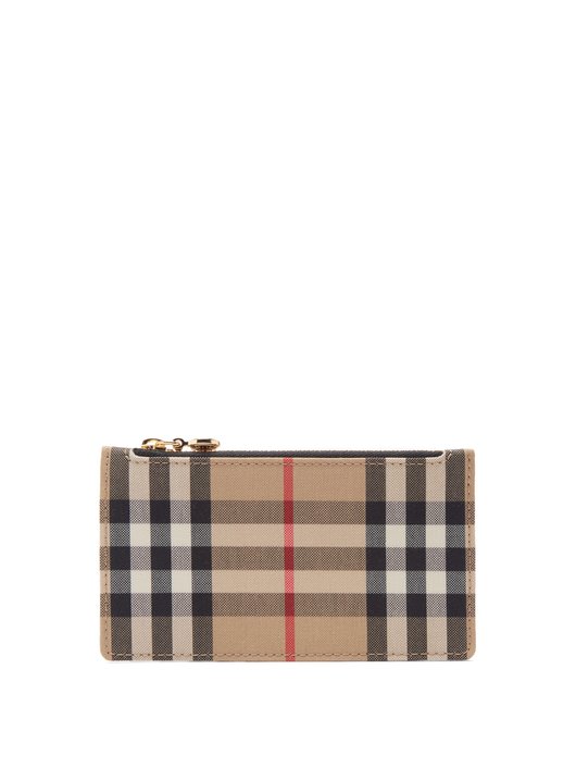 VÍ BURBERRY Somerset Vintage-check leather and canvas wallet