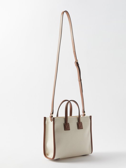 Freya mini canvas and leather tote bag