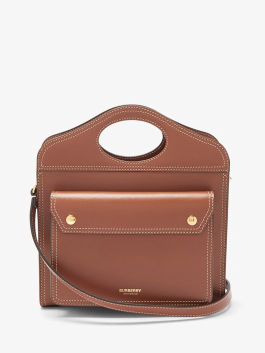 Pocket mini leather cross-body bag