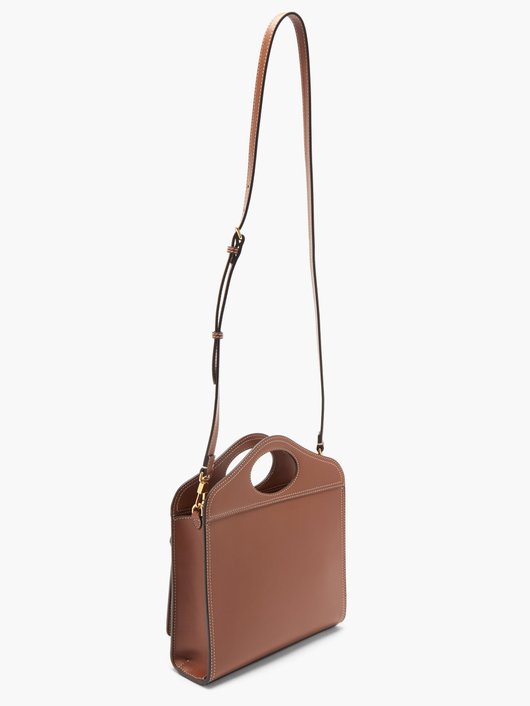 Pocket mini leather cross-body bag