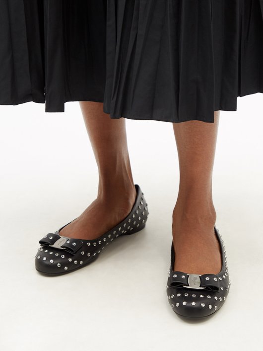 Varina studded leather ballet flats