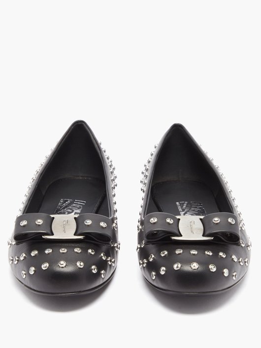 Varina studded leather ballet flats