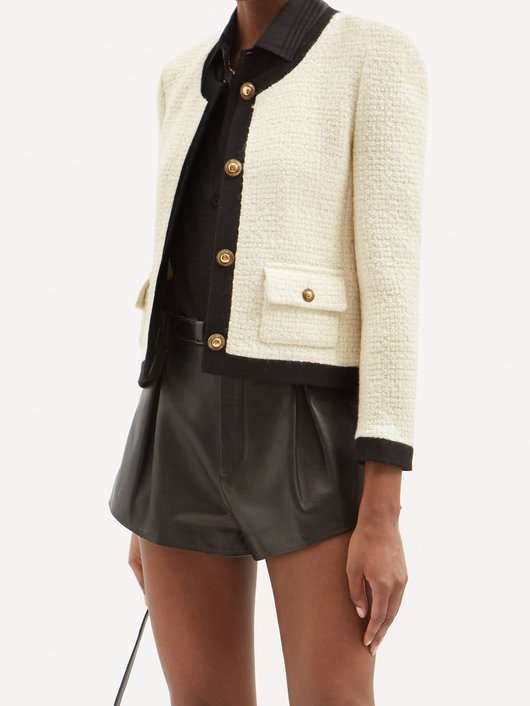 Saint Laurent Buttoned wool bouclé-tweed jacket