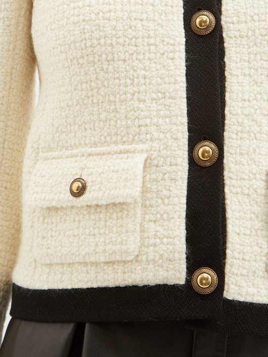 Saint Laurent Buttoned wool bouclé-tweed jacket