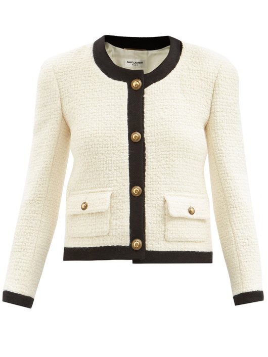 Saint Laurent Buttoned wool bouclé-tweed jacket