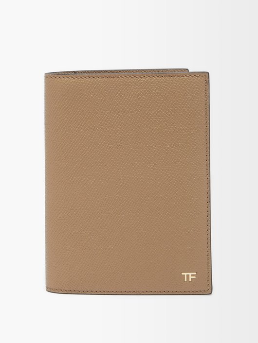 VÍ TOM FORD Foiled-monogram grained-leather passport cover SS2022