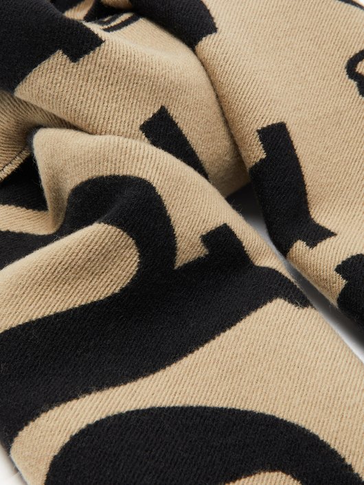 Burberry Logo-jacquard wool-blend scarf