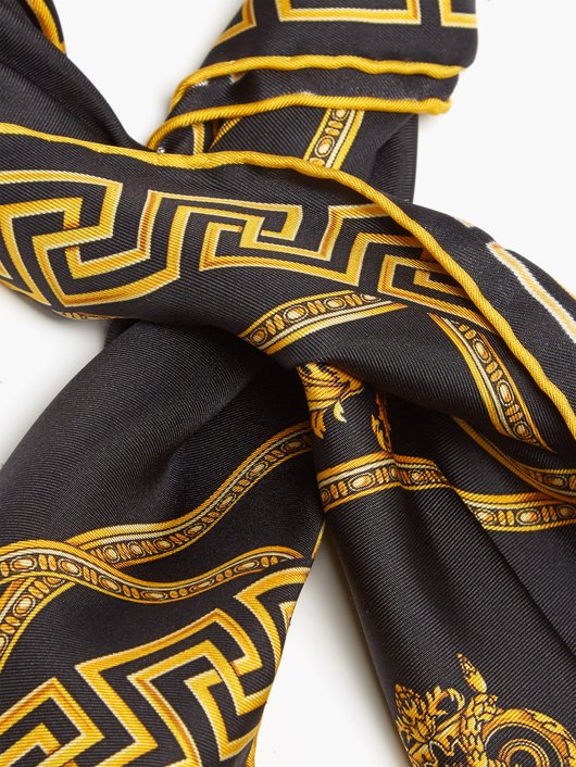 Versace Baroque-print silk-twill square scarf