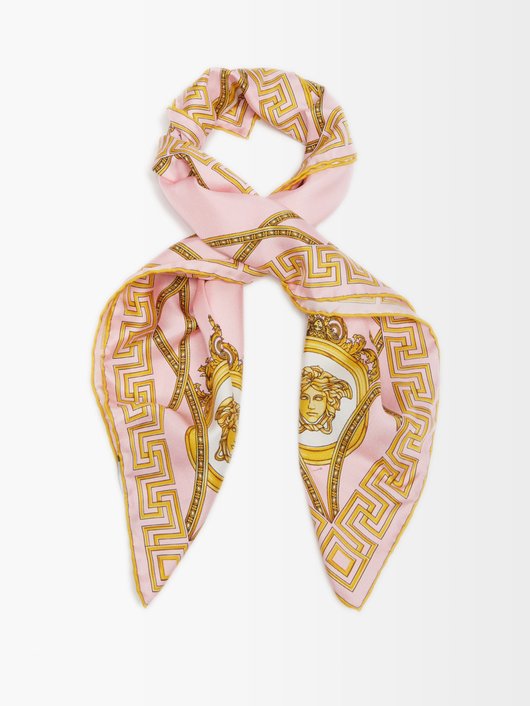 Versace Baroque-print silk-twill square scarf