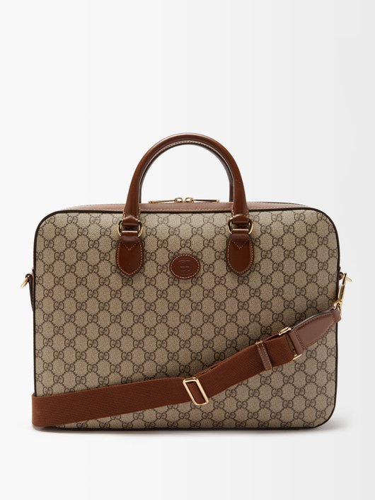 Gucci GG-logo coated-canvas briefcase