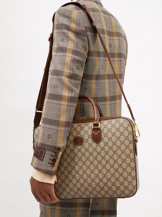 Gucci GG-logo coated-canvas briefcase