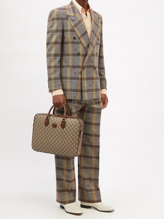 Gucci GG-logo coated-canvas briefcase