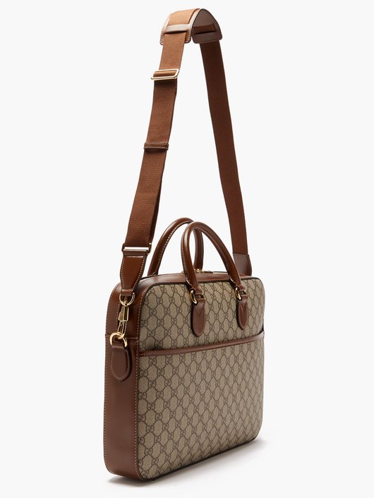 Gucci GG-logo coated-canvas briefcase