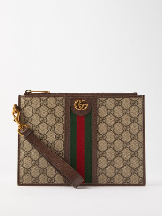 Gucci GG-logo coated-canvas pouch