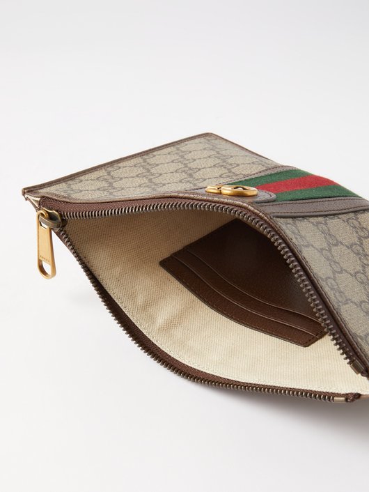 Gucci GG-logo coated-canvas pouch