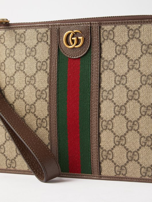 Gucci GG-logo coated-canvas pouch