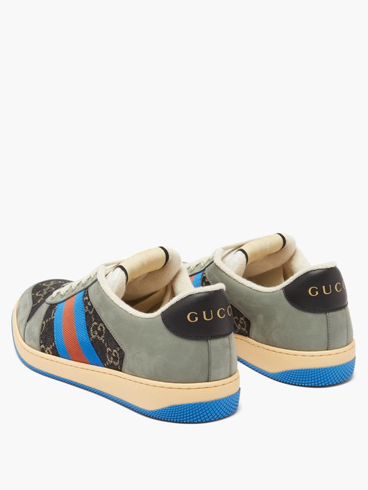 Gucci Screener GG-cotton and suede sneakers