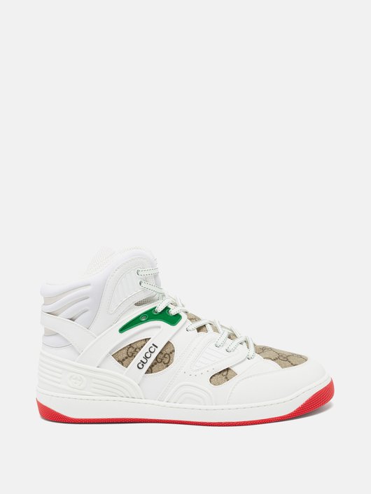 Gucci Basket high-top faux-leather trainers