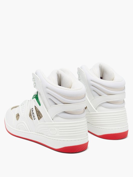 Gucci Basket high-top faux-leather trainers