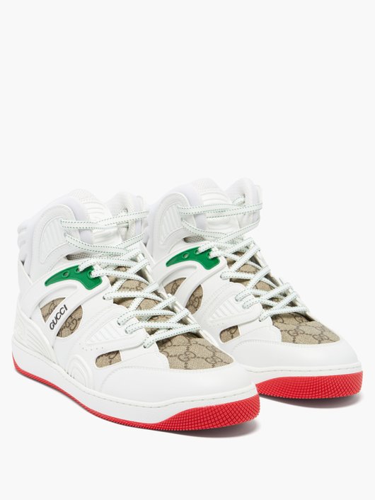 Gucci Basket high-top faux-leather trainers