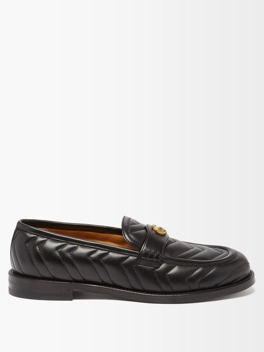 Gucci Marmont GG-logo chevron-quilted leather loafers