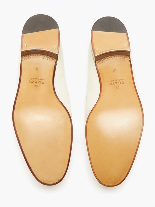 Gucci Web-striped bi-colour leather loafers