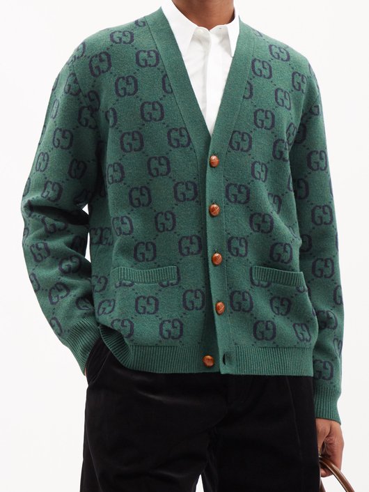 Gucci GG-jacquard wool cardigan