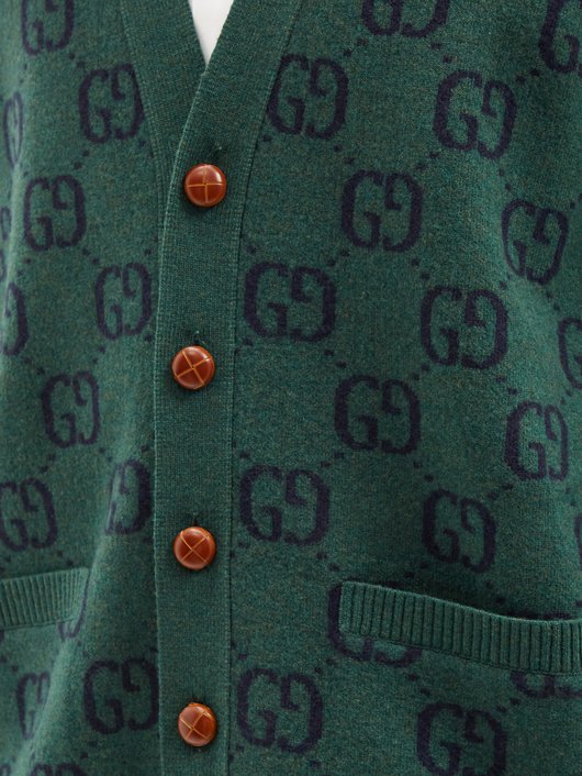 Gucci GG-jacquard wool cardigan