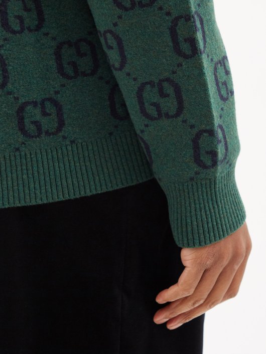 Gucci GG-jacquard wool cardigan