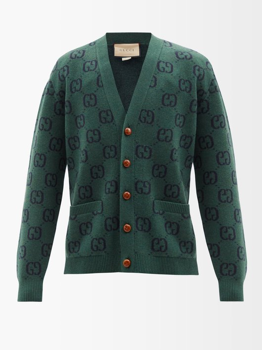 Gucci GG-jacquard wool cardigan