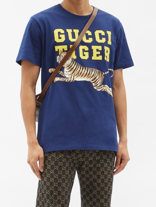 Gucci Gucci Tiger-print cotton-jersey T-shirt