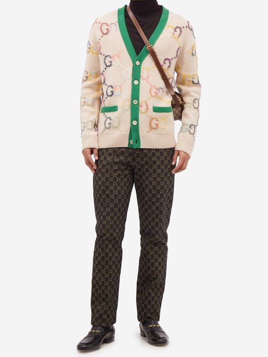 Gucci Tiger-embroidered wool-blend cardigan