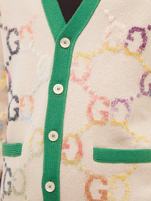 Gucci Tiger-embroidered wool-blend cardigan