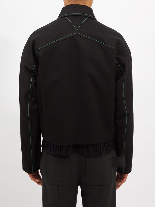 Bottega Veneta Topstitched zipped cotton-twill jacket