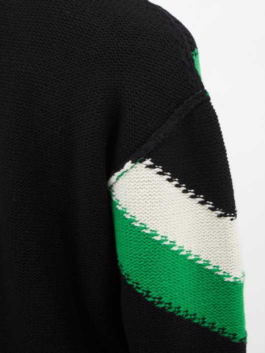 Bottega Veneta Chevron-intarsia roll-neck sweater