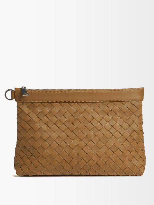 Bottega Veneta Hydrology Intrecciato-leather pouch