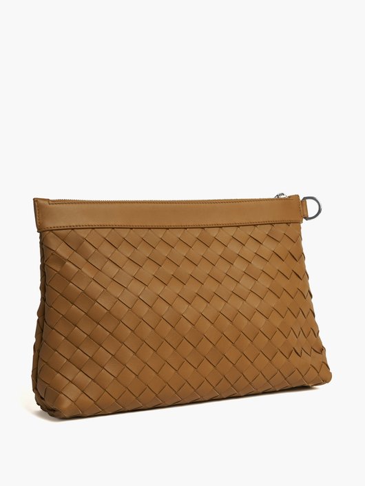 Bottega Veneta Hydrology Intrecciato-leather pouch