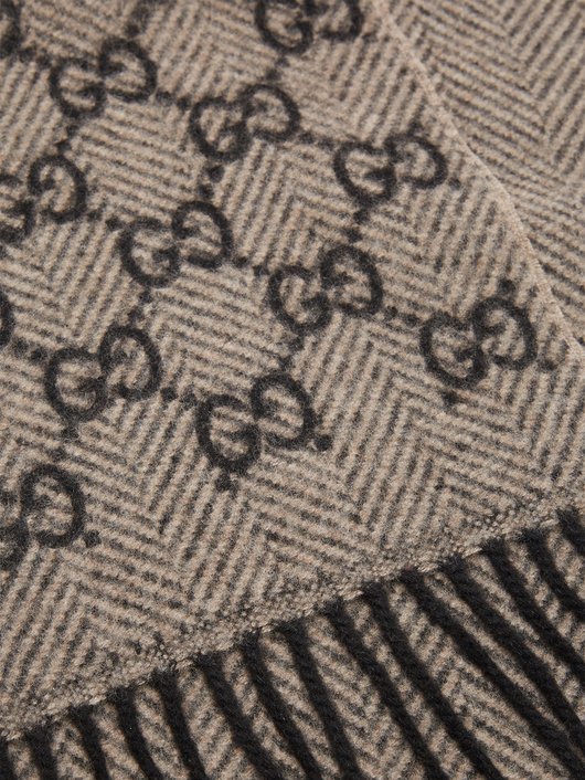 Gucci GG logo-jacquard cashmere scarf