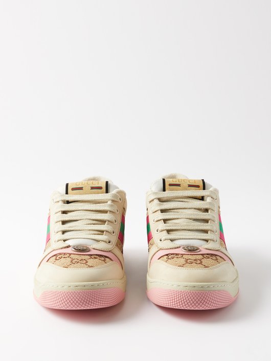 Gucci Screener GG-logo leather trainers