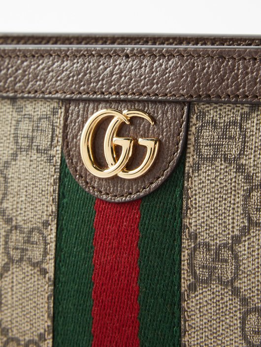 Gucci Ophidia Web-stripe GG-Supreme canvas pouch