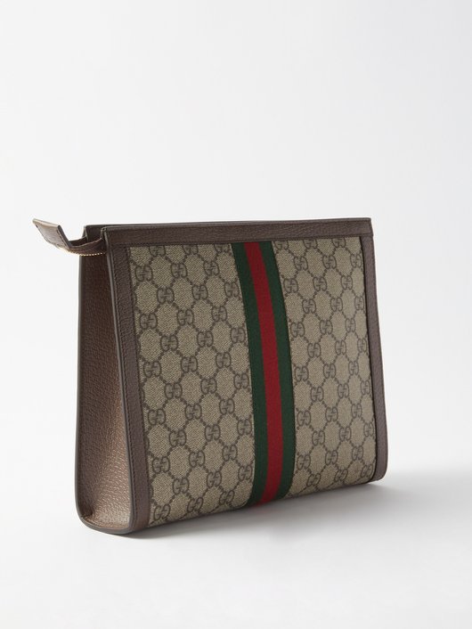 Gucci Ophidia Web-stripe GG-Supreme canvas pouch