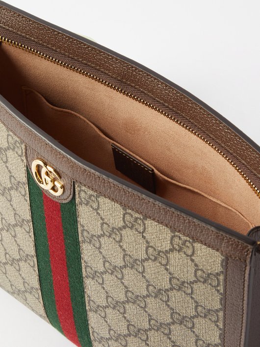 Gucci Ophidia Web-stripe GG-Supreme canvas pouch