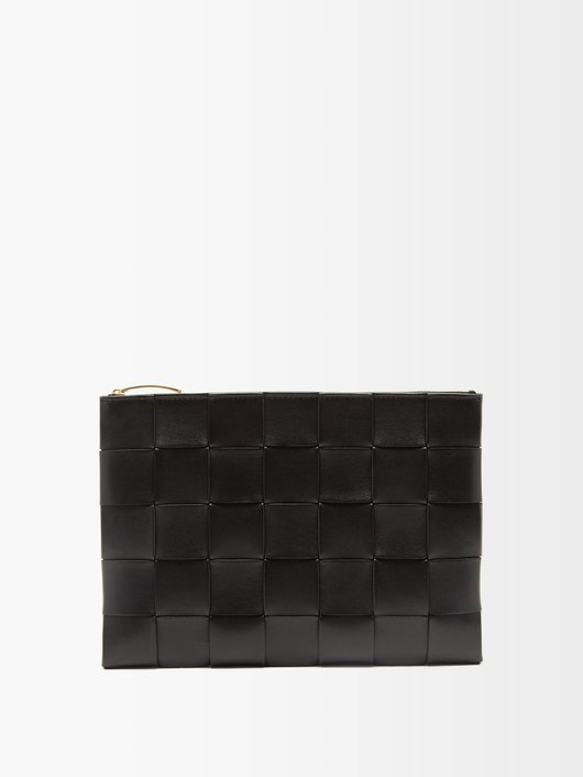 Bottega Veneta Cassette Intrecciato-leather pouch